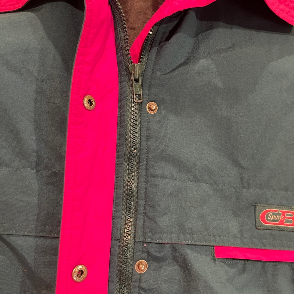 Vintage CB Sports Winter Ski Jacket Coat Teal and Pink - Picture 7 of 10